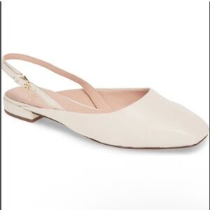 J. CREW White Ivory Sally Slingback Bridal Flat Leather- 10.5